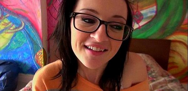 Nerdy chick with glasses gets a dick in her ass Kira Kennedy 1 1